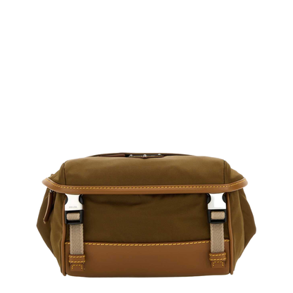 Re-Nylon and Smooth Leather Shoulder Bag