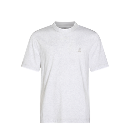 T-Shirt with Faux-Layering in Pearl Grey