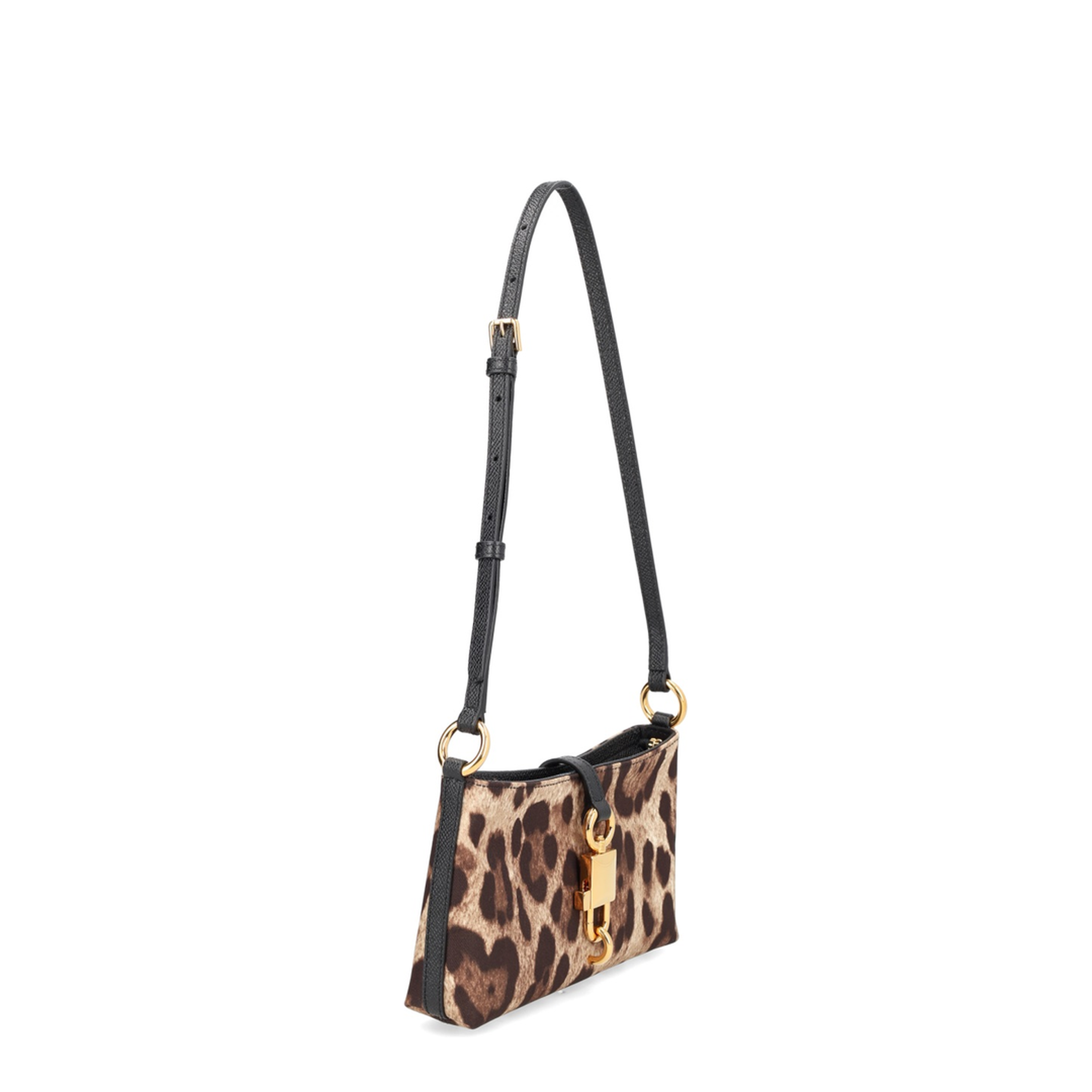 Leopard-print lock shoulder bag