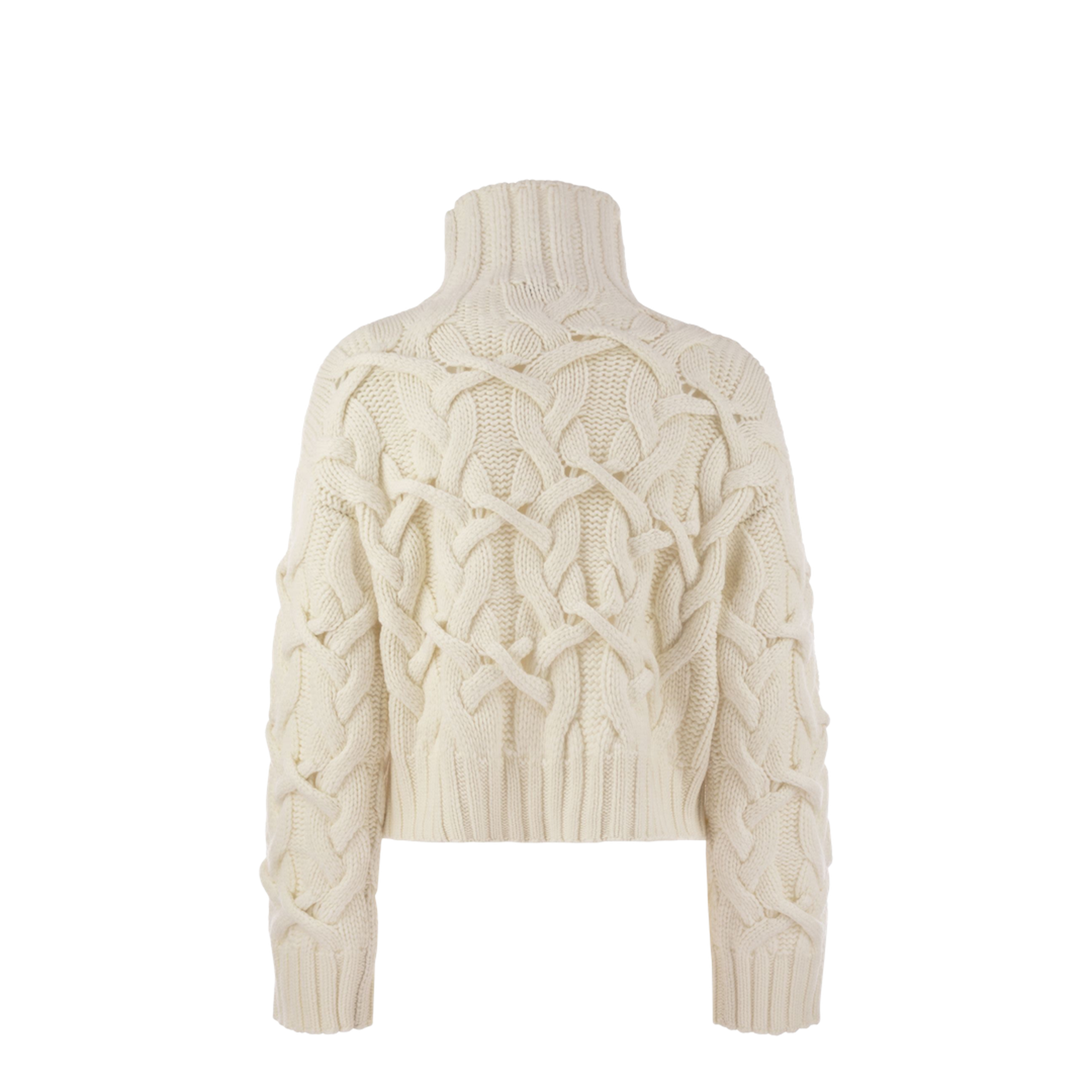 Braided High Necked Cashmere Sweater