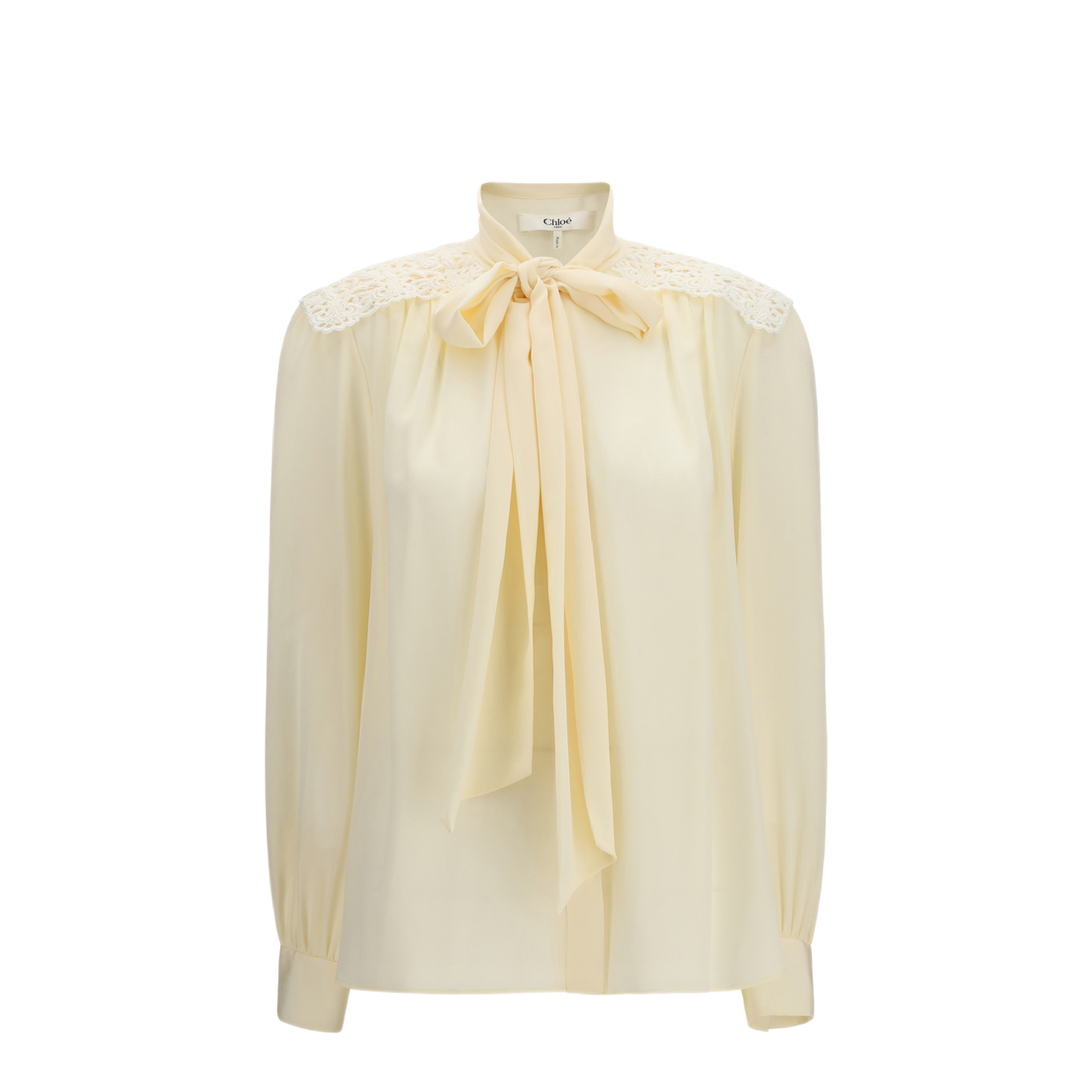 MAYFEYR - Chloè - Bow Blouse With Embroidered Shoulders - CH26AHT30005114
