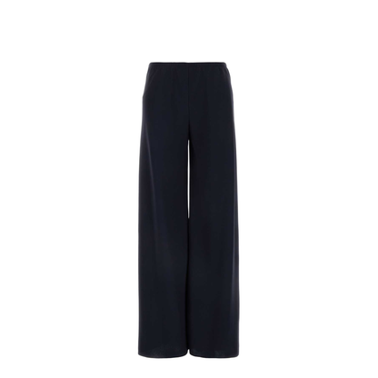 Navy Blue Cady Gala Wide-Leg Pant
