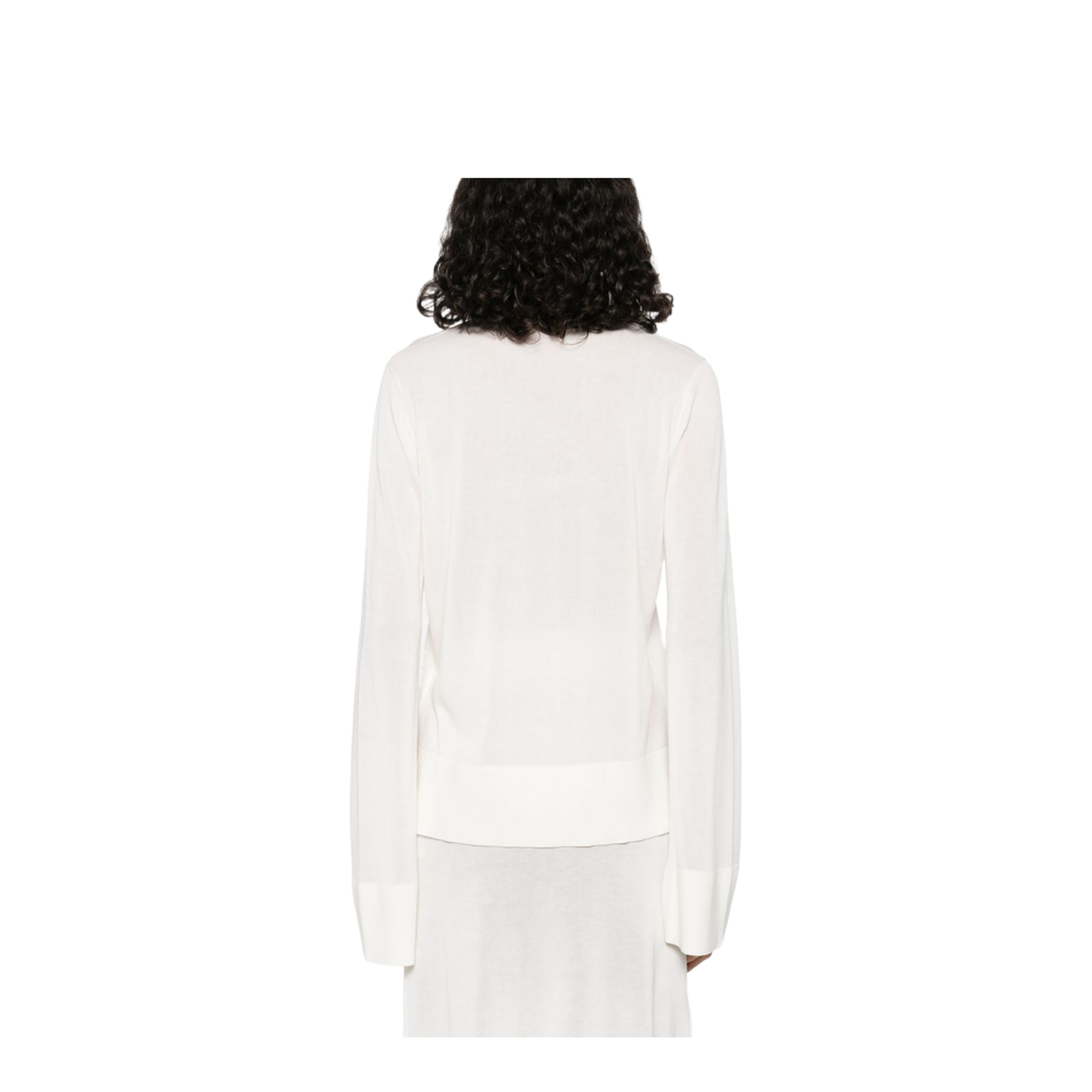 White High-Neck Knit Top