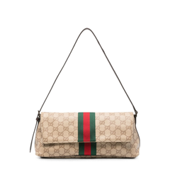 Ophidia Small GG Supreme Canvas Shoulder Bag - Beige/Ebony