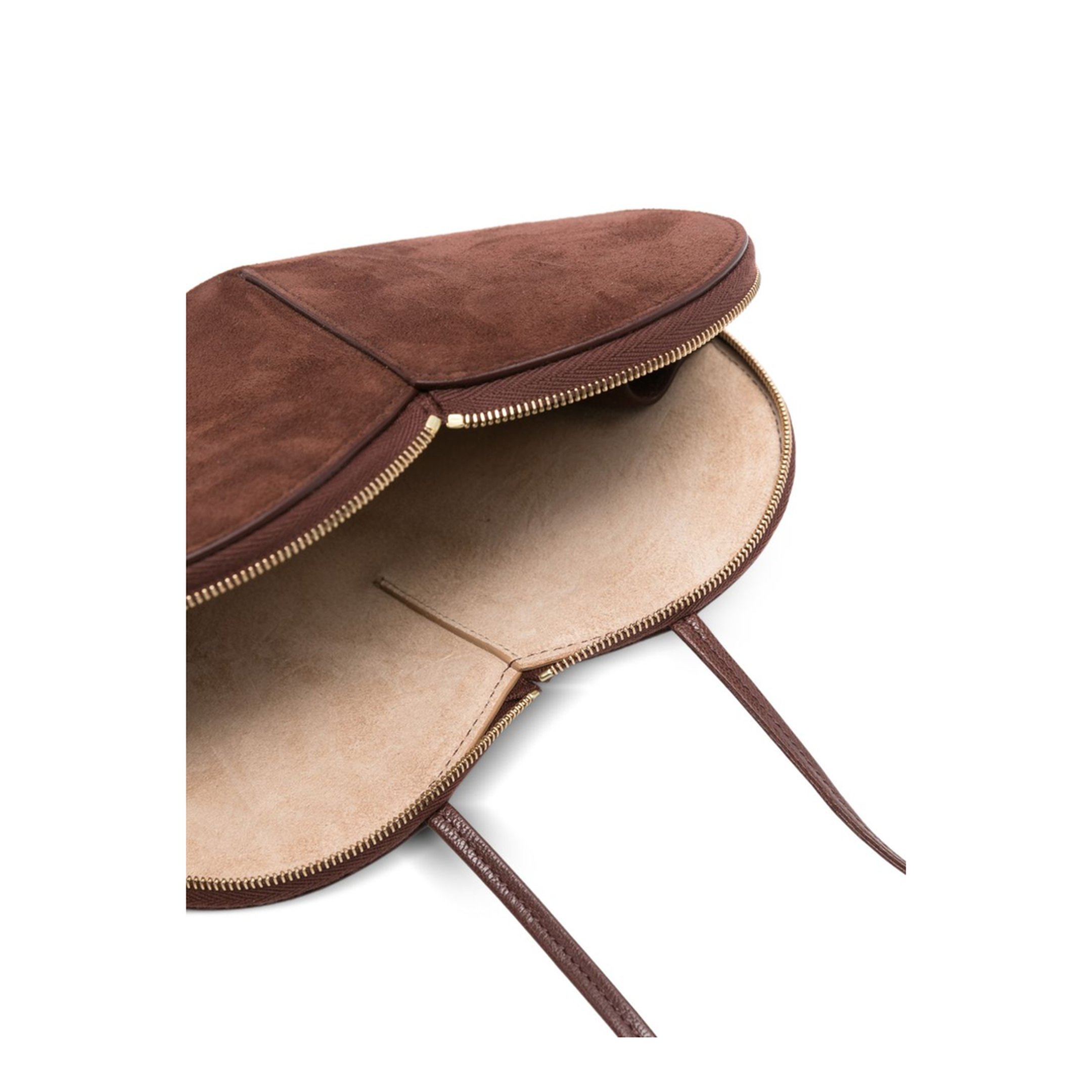 Brown Le Coeur Bi-Material Bag in Leather