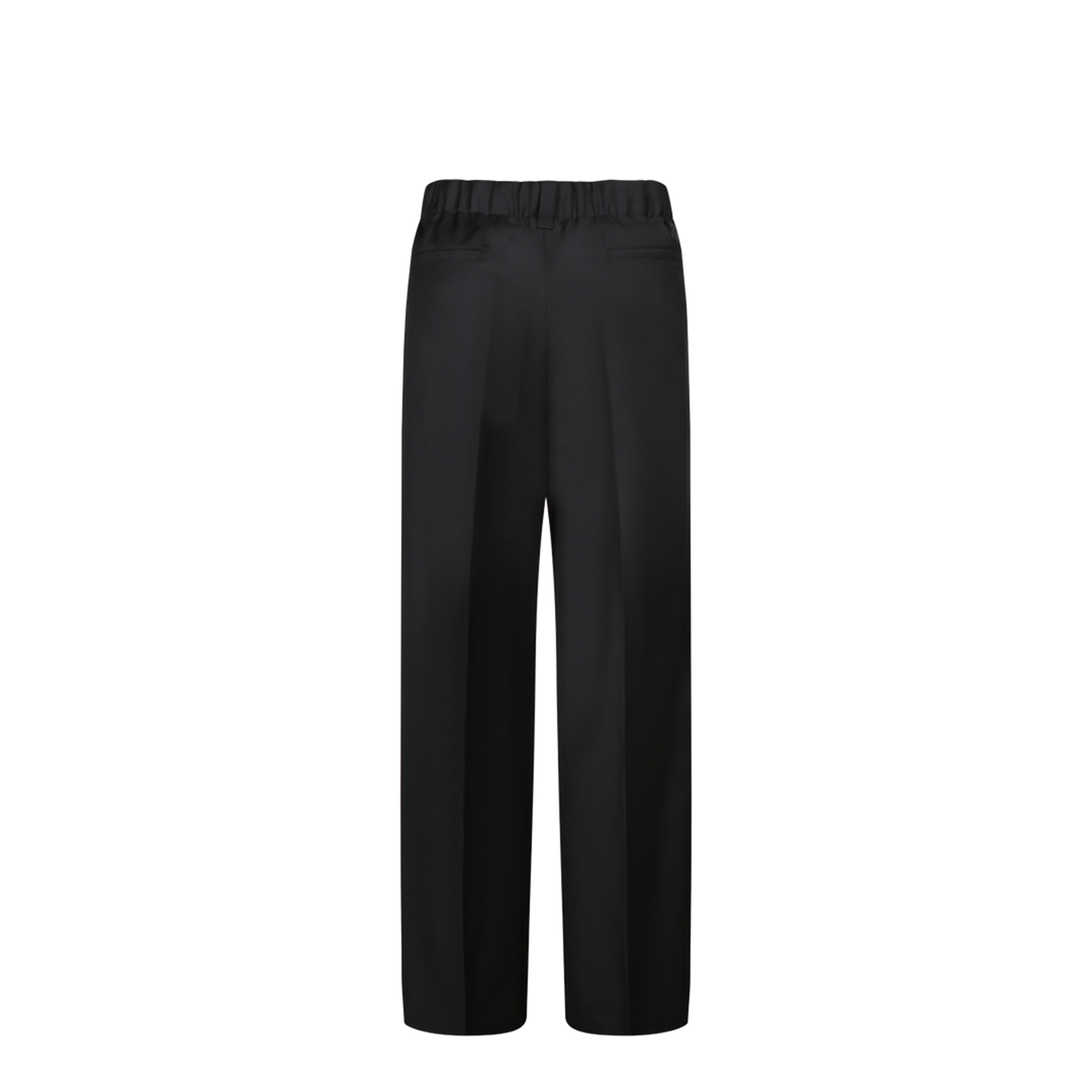 High-waisted Pants with Elastic Waistband and Drawstring