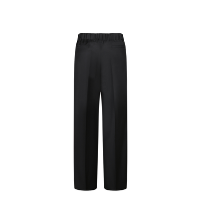 High-waisted Pants with Elastic Waistband and Drawstring