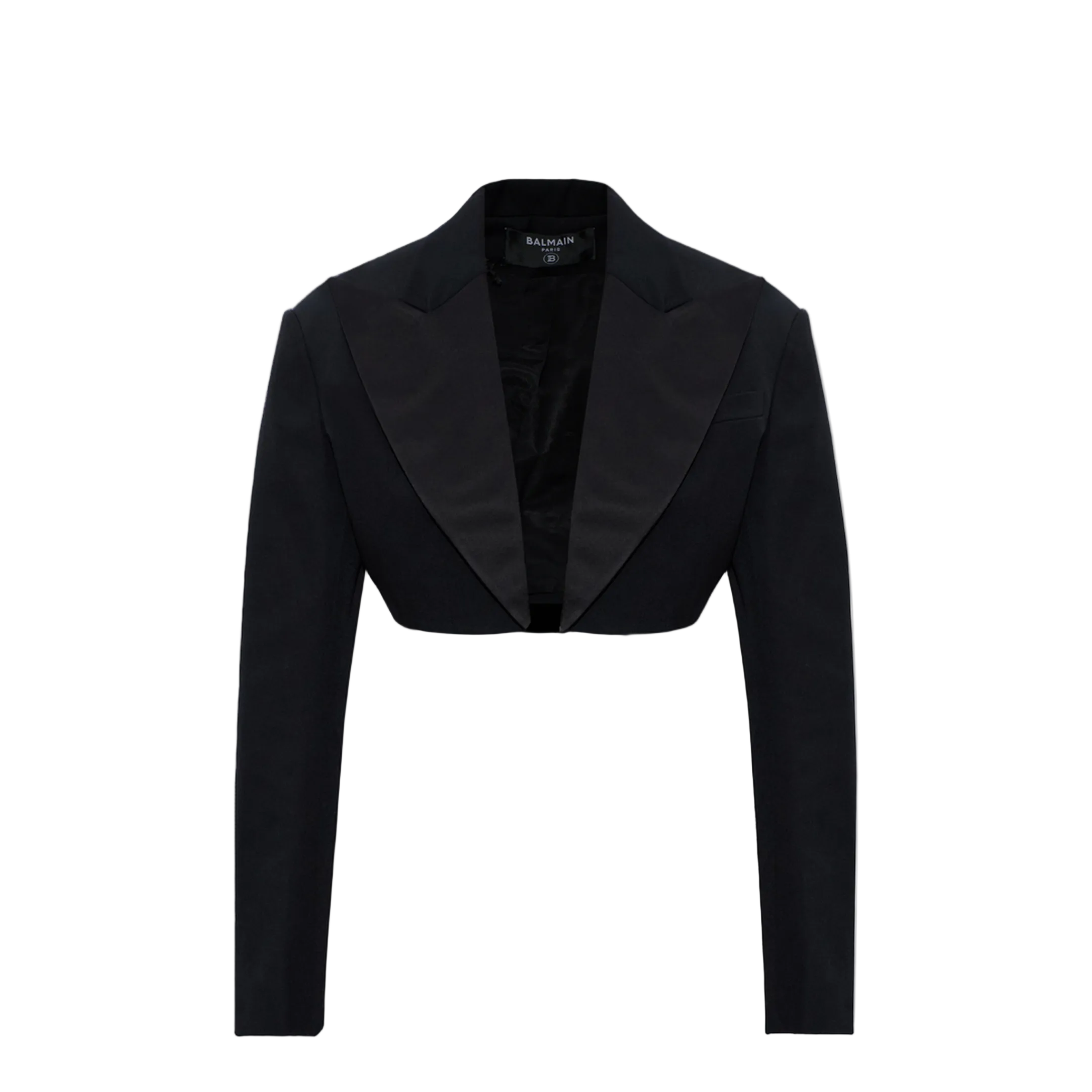 Cropped Grain de Poudre Jacket Black