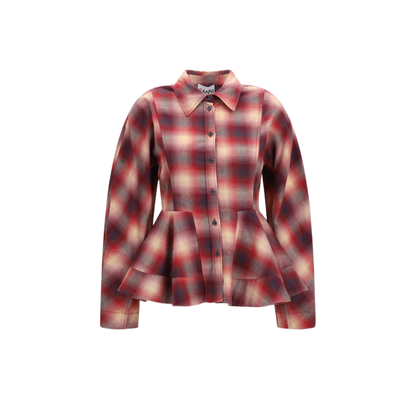 MAYFEYR - Ganni - Peplum Flannel Shirt - A1040414266