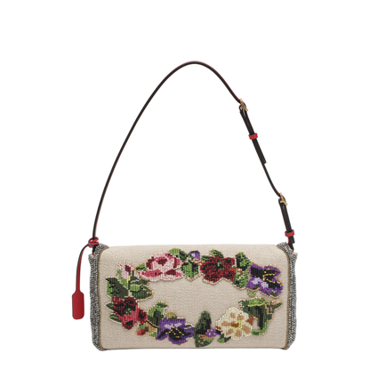 MAYFEYR - Valentino - Small Devain Shoulder Bag With Floral Bead Embroidery - 9W2B0T32YTJZ26