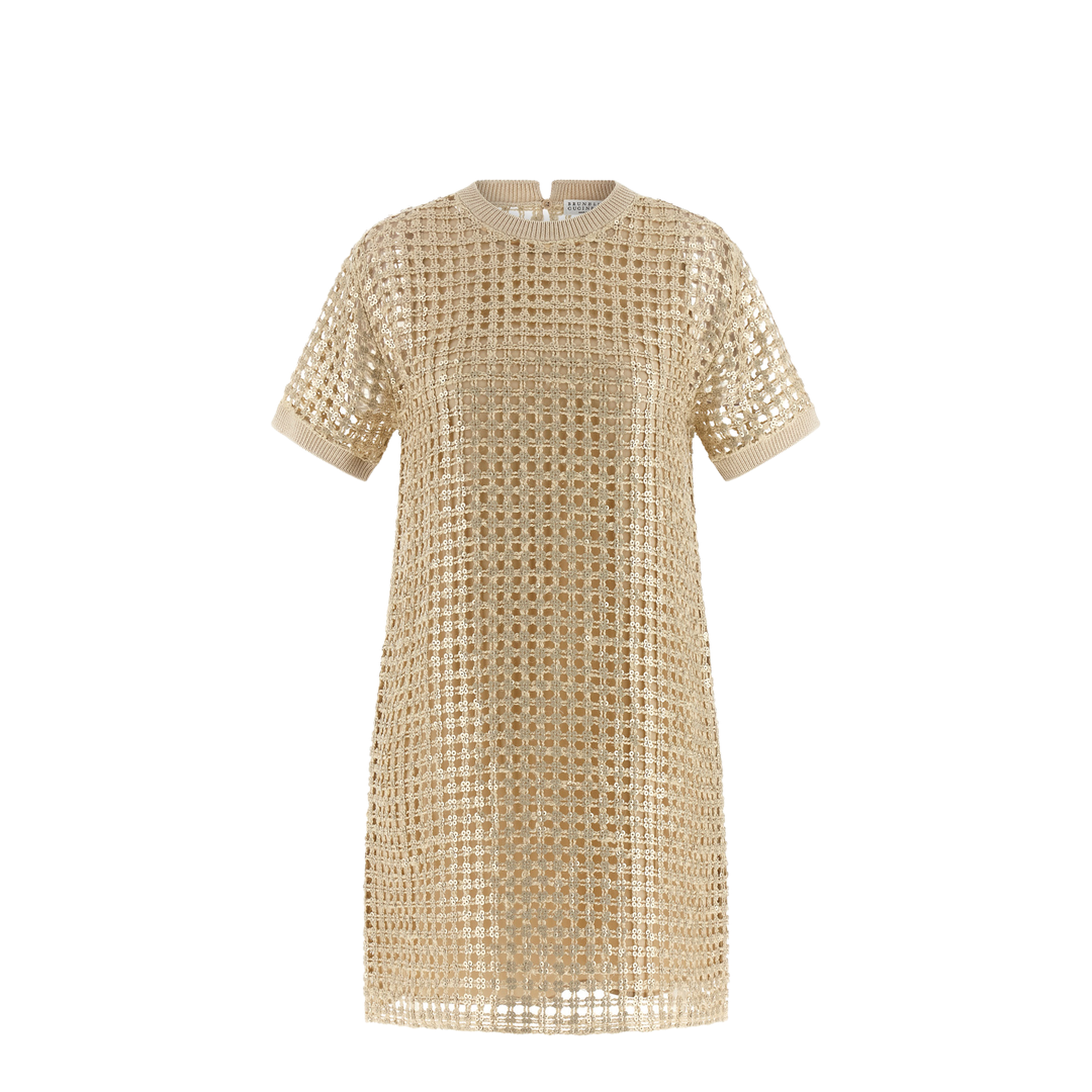 Dazzling Knitted Mini Dress - Yellow