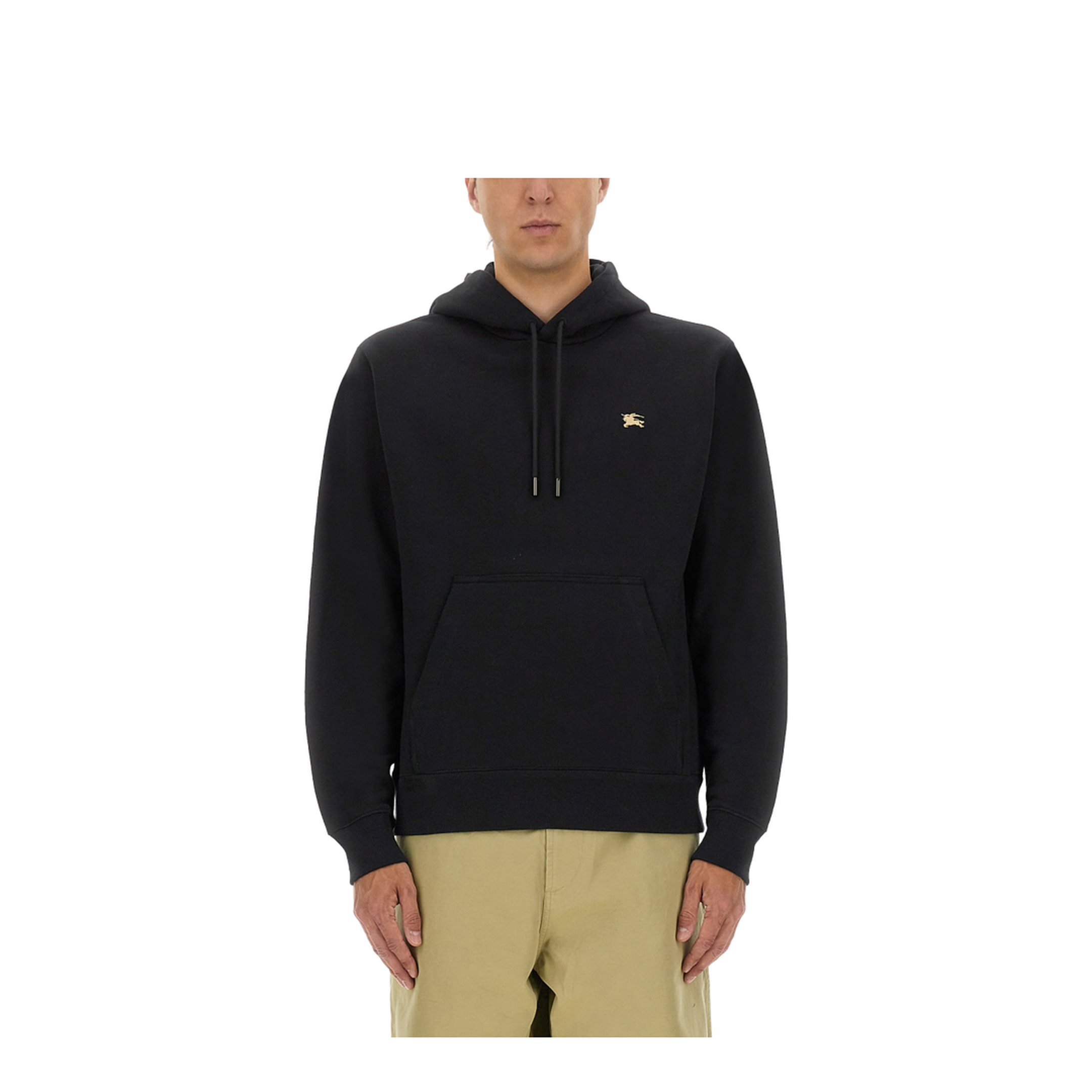 Logo Embroidered Drawstring Hoodie