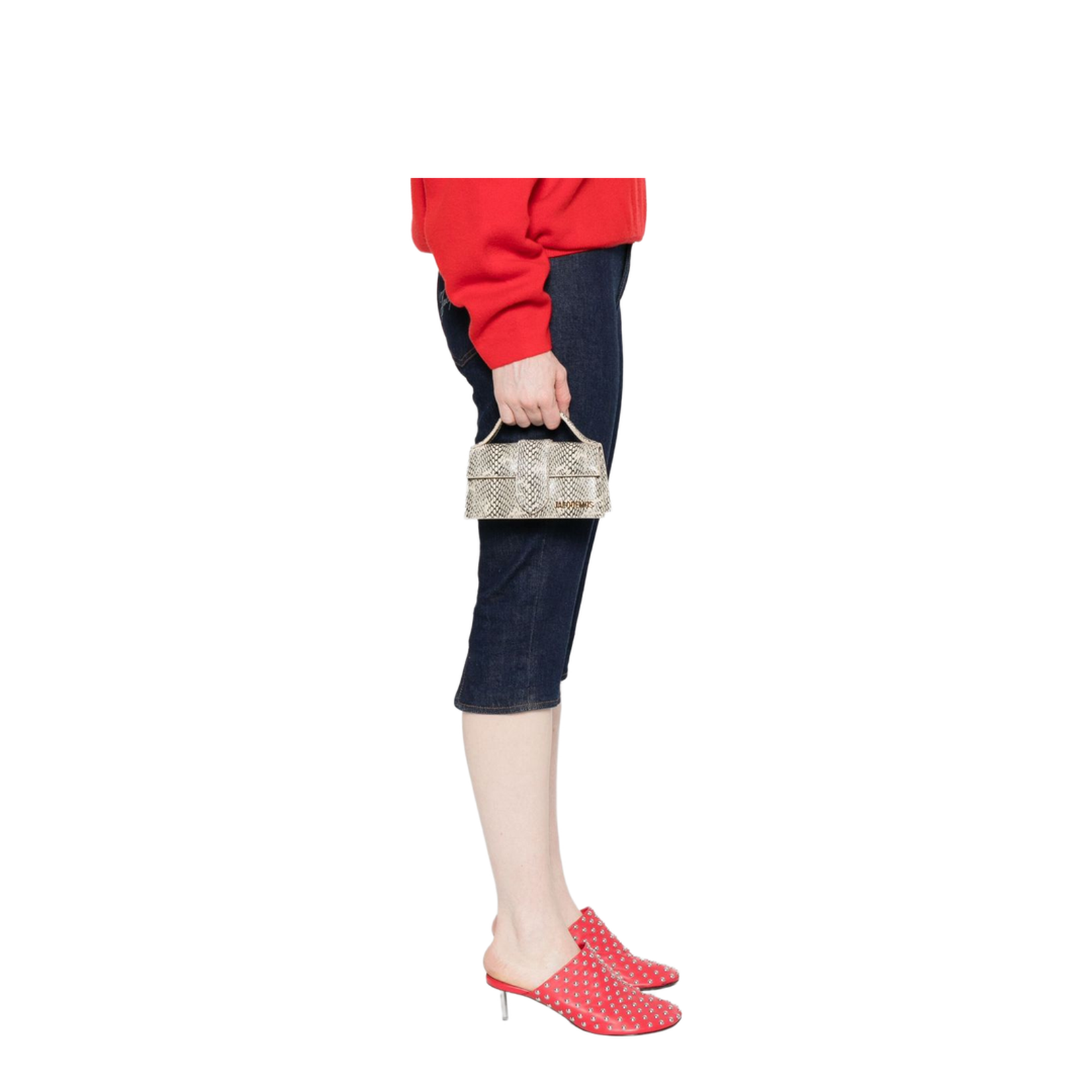 Beige Snake Print Top Handle Flap Closure Bag
