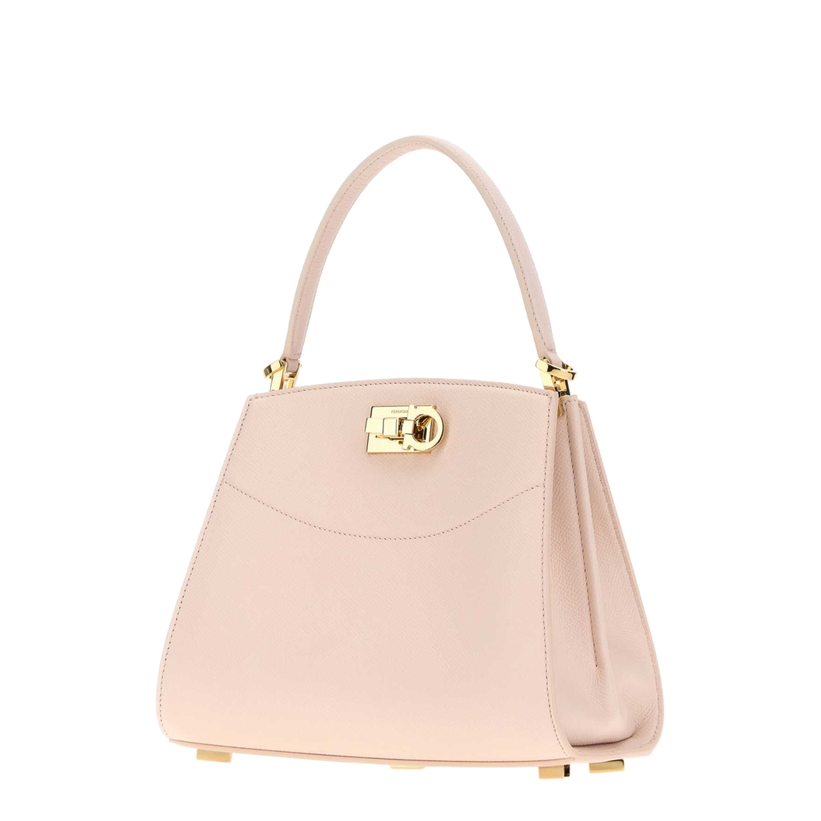 Pastel Pink Leather Small Studio Box Handbag