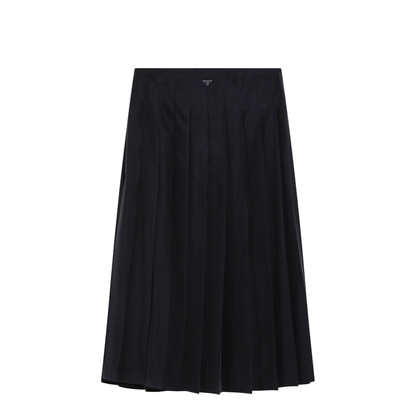 Blue Pleated Midi Skirt