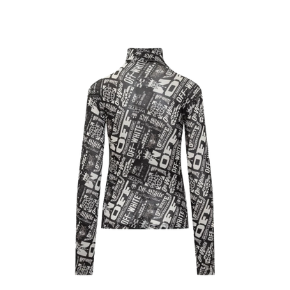 High Neck Top With All Over Print