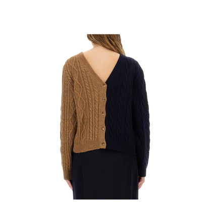 Two-Tone Alpaca Blend Cardigan