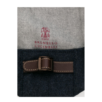 Virgin Wool Flannel Flat Cap with Embroidery