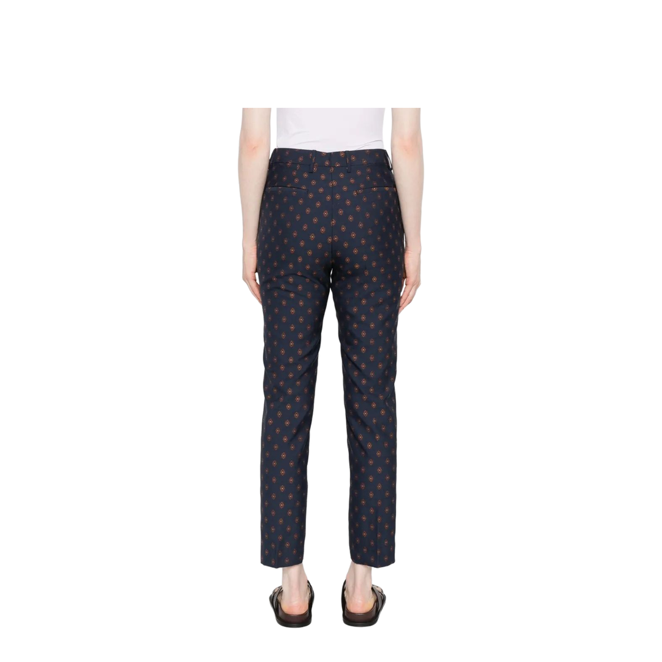 Jacquard Wool Blend Cigarette Trousers