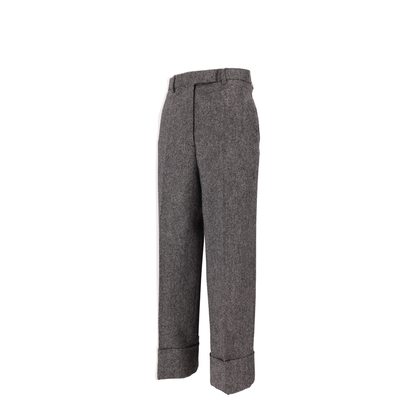 MAYFEYR - Thom Browne - High Waisted Wide Leg Trouser In Solid Donegal Tweed - FTC444A05385980