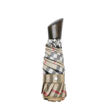 MAYFEYR - Burberry - Foldable Check Umbrella In Polyester Sand - 8122036173003B9368