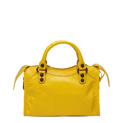 MAYFEYR - Balenciaga - City Mini Handbag In Arena Lambskin Yellow - 8657632ACFH7014