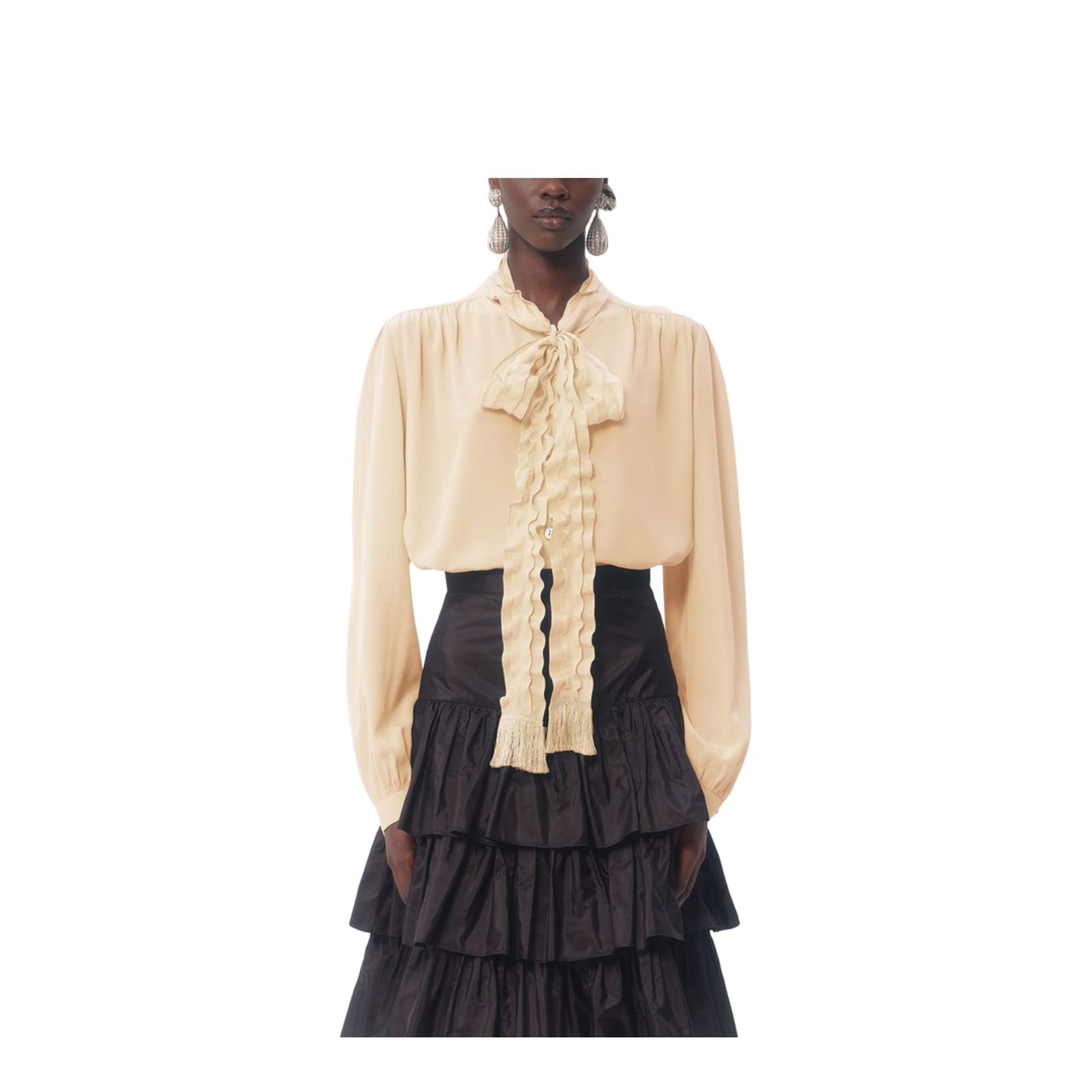 Crepe De Chine Shirt in Ivory