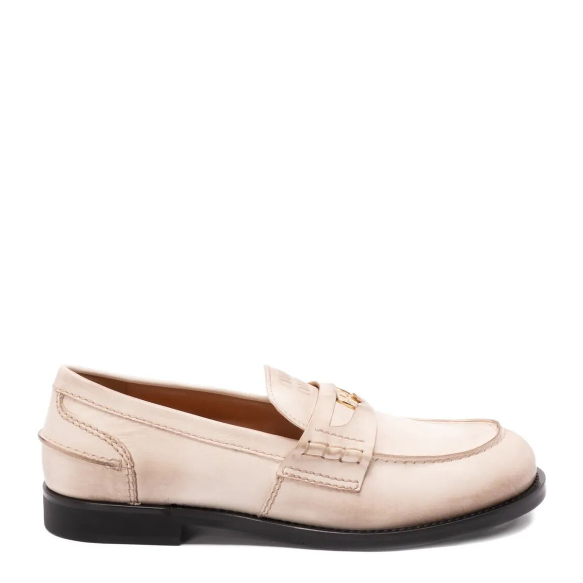 MAYFEYR - Miu Miu - Waxed Leather Loafers - 5D773DF020537F0304