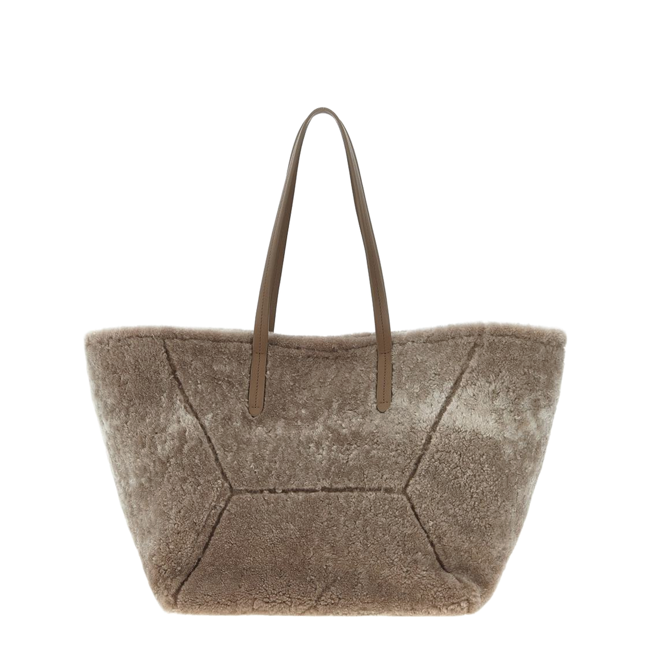 Large Shoulder Bag in Curly Shearling
