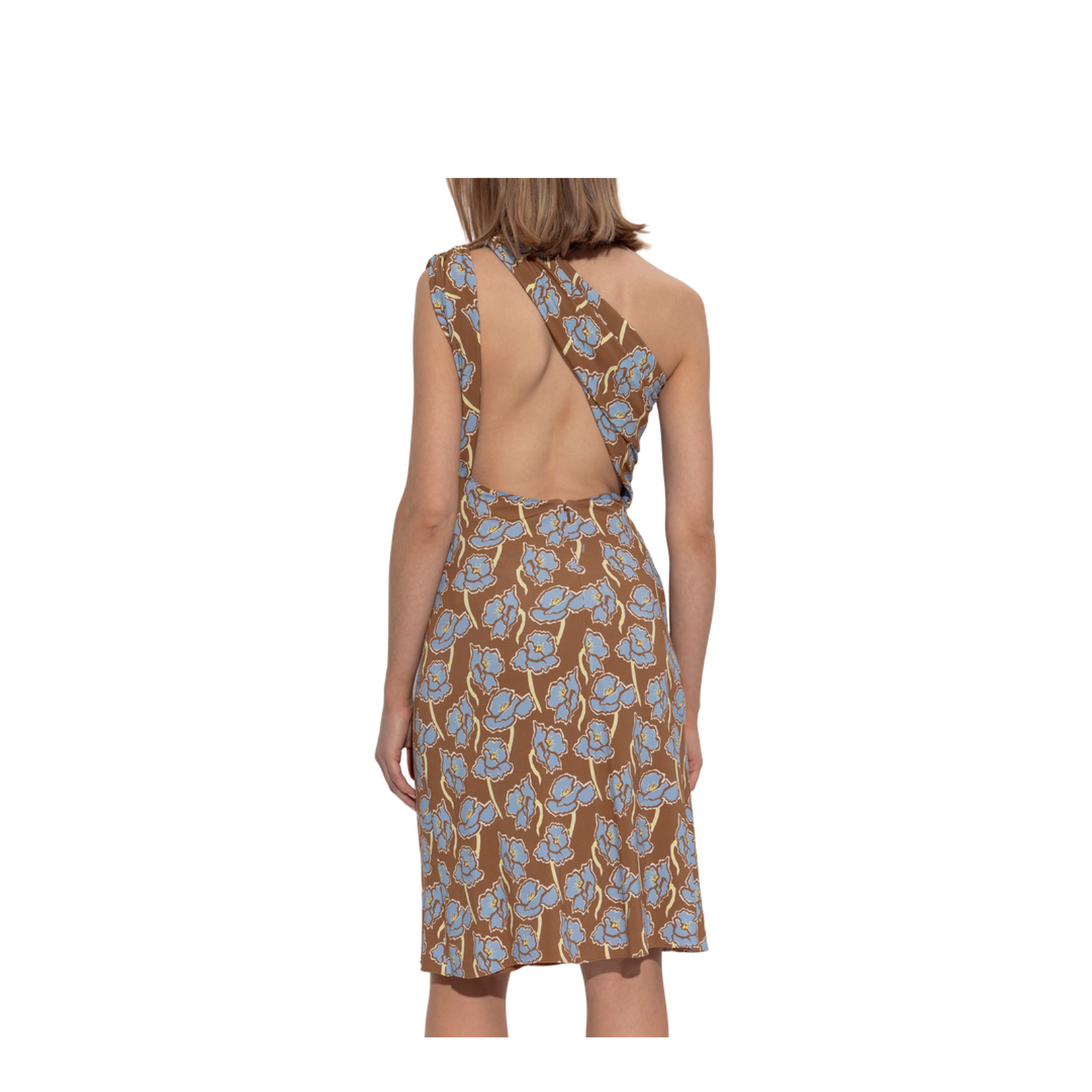 One Shoulder Dress in Multicolor Fabric