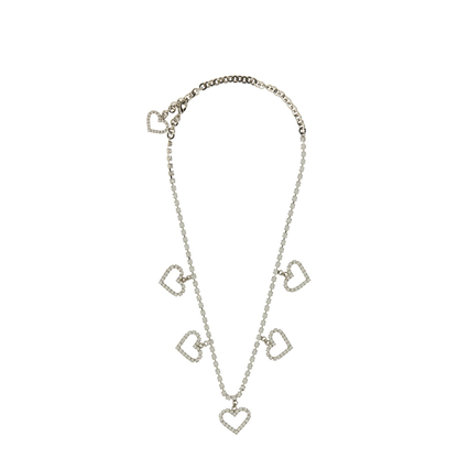 MAYFEYR - Alessandra Rich - Crystal Necklace With Heart Pendants - FABA2808J004001