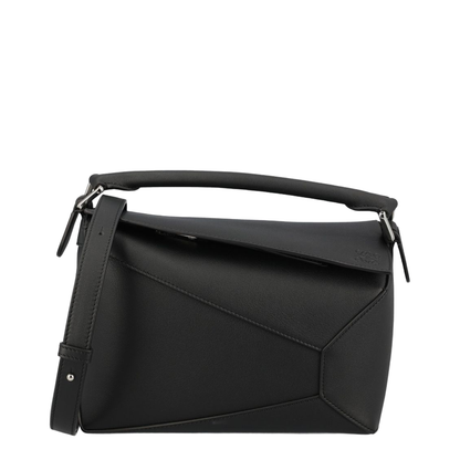Small Puzzle Edge Bag in Soft Grained Calfskin Black