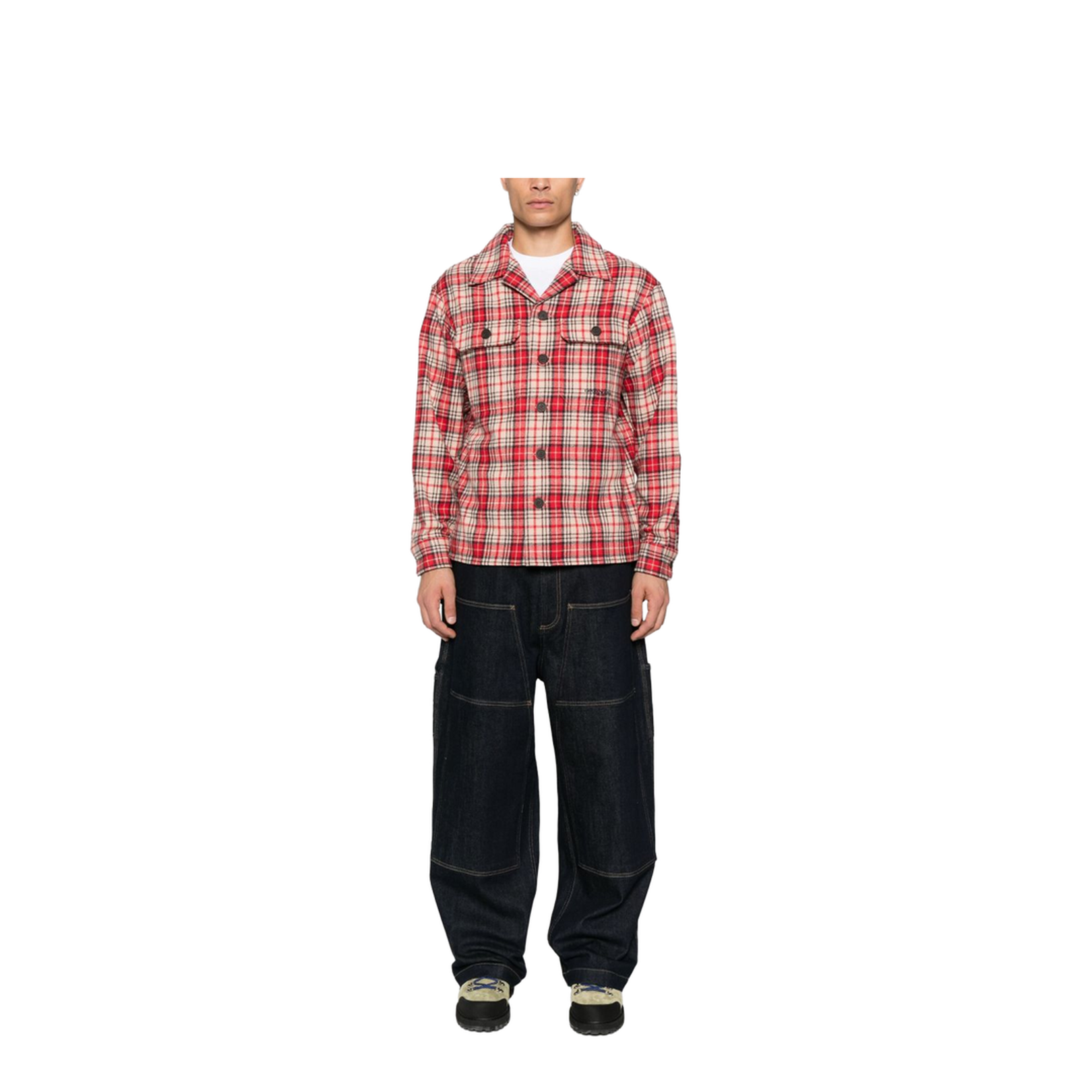 Oversized Shirt in Tartan Virgin-Wool Flannel