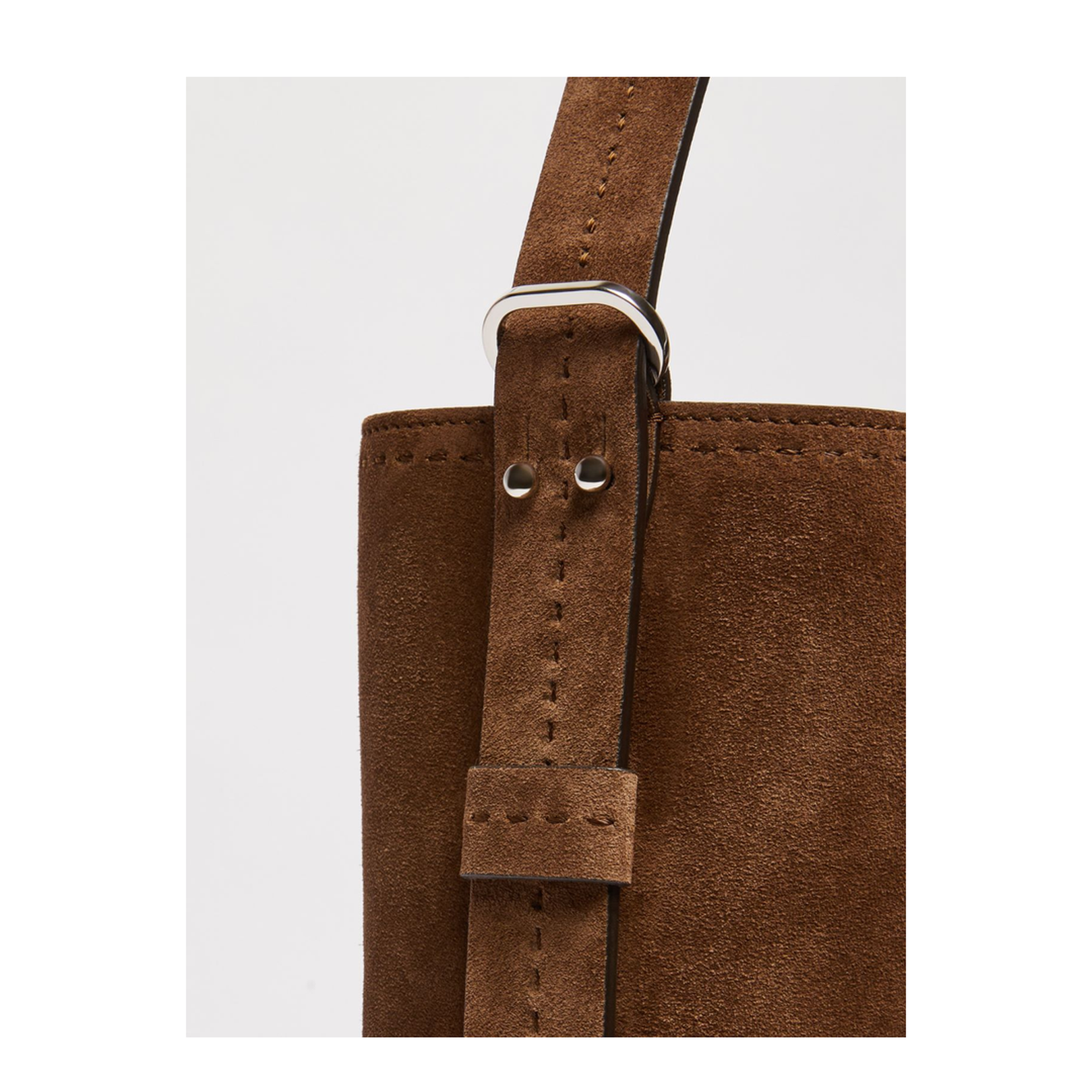 Small Archetipo Bag in Split Leather, Dark Brown