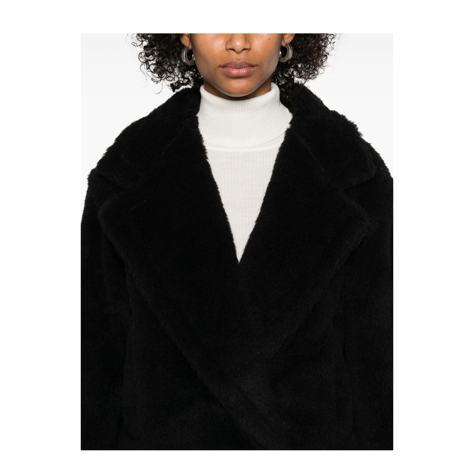 Black Front Press-Stud Fastening Jacket