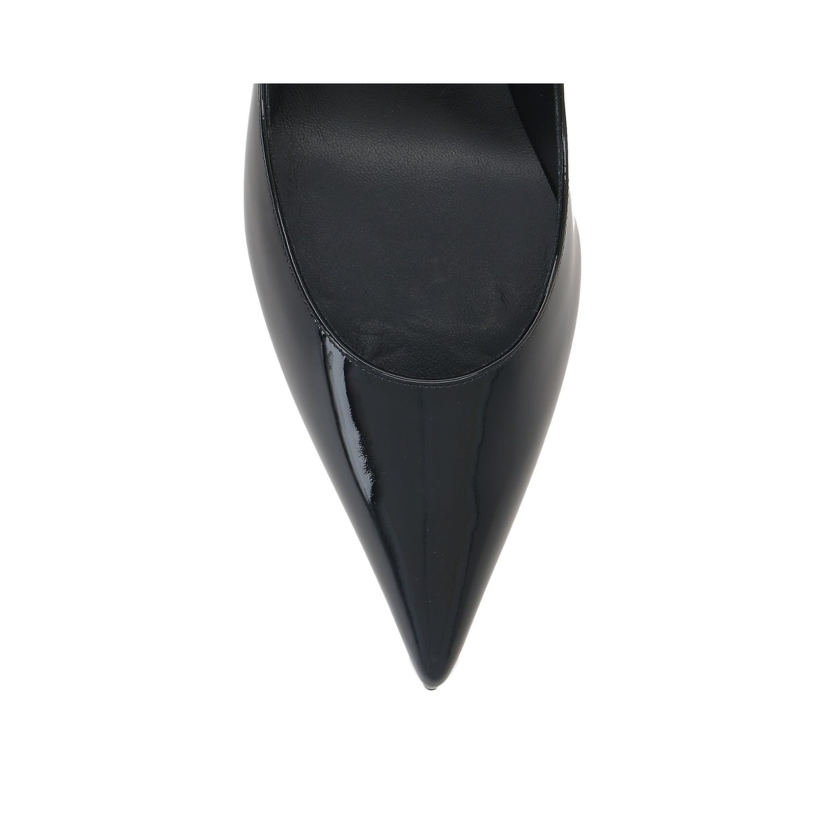 Black Patent Leather Pointed Toe Low Heel Slip-On