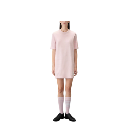 MAYFEYR - Thom Browne - Garment Dyed Ss Tee Shirt Dress W/ Tonal 4 Bar In Med Weight Jersey W/ Overdyed 4 Bar - FJD136AJ0253680