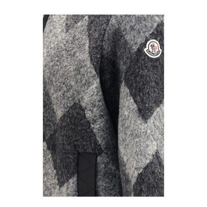 MAYFEYR - Moncler - Wool Blend Zip Cardigan With Diamond Pattern - L20918G0004289BJO