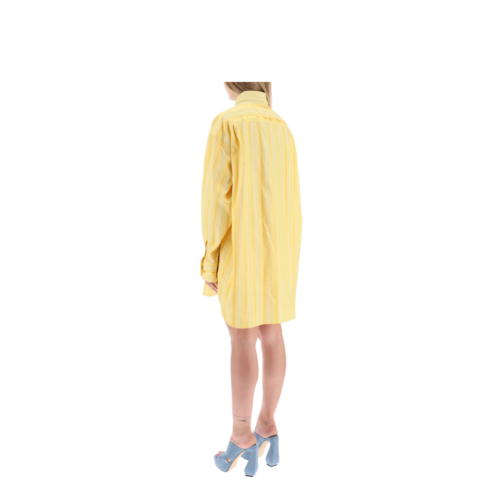 Striped Shirt Dress - Yellow