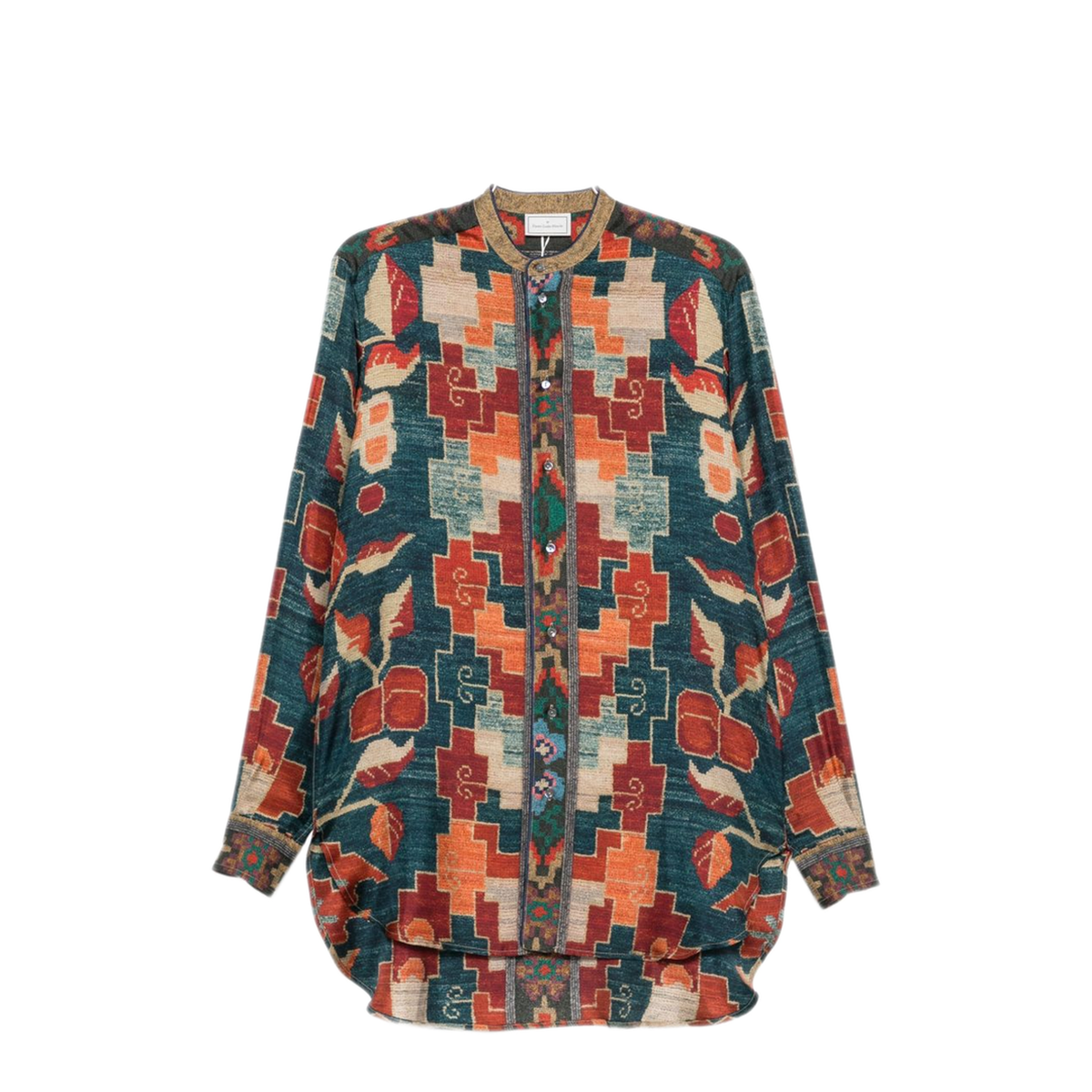 MAYFEYR - Pierre Louis Mascia - Printed Silk Shirt - ALOE/S-CML12950101519345