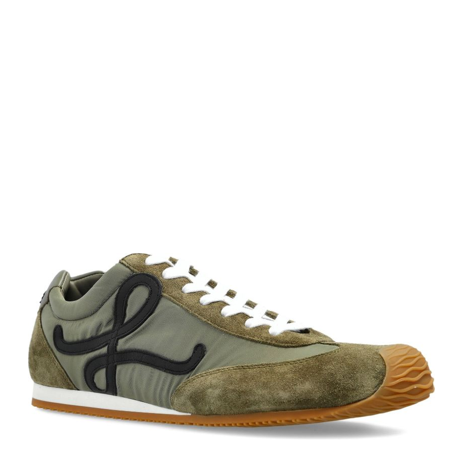 Ballet Runner 2.0 in Nylon and Calfskin Green