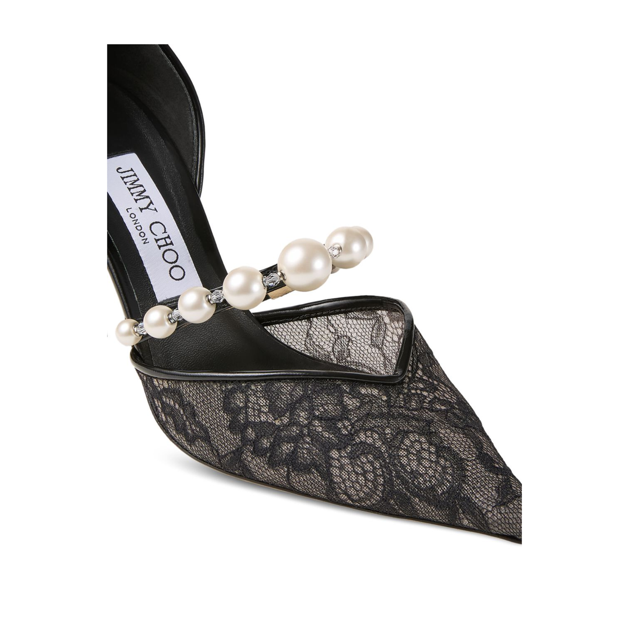 MAYFEYR - Jimmy Choo - With Heel Black Lace Pumps - AURELIE85DRJBLACKWHITE