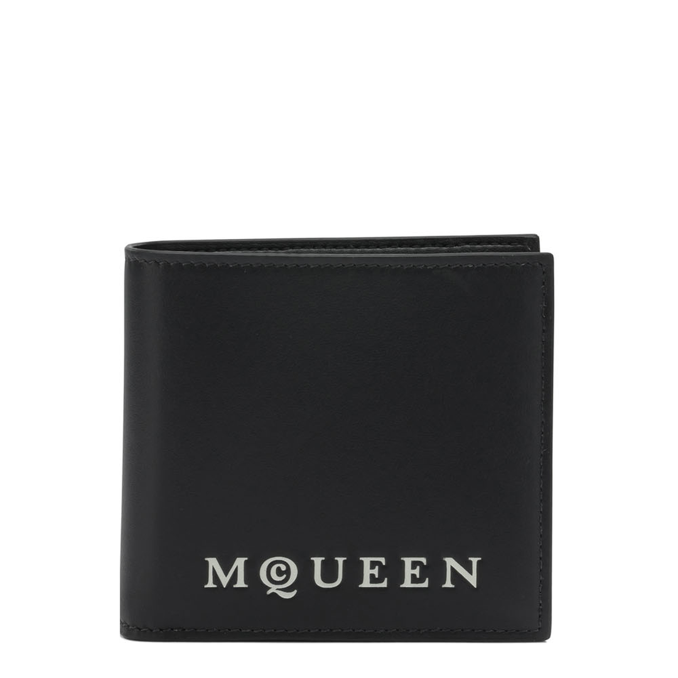 Alexander McQueen McQueen Bifold Wallet With Logo In Black Calfskin