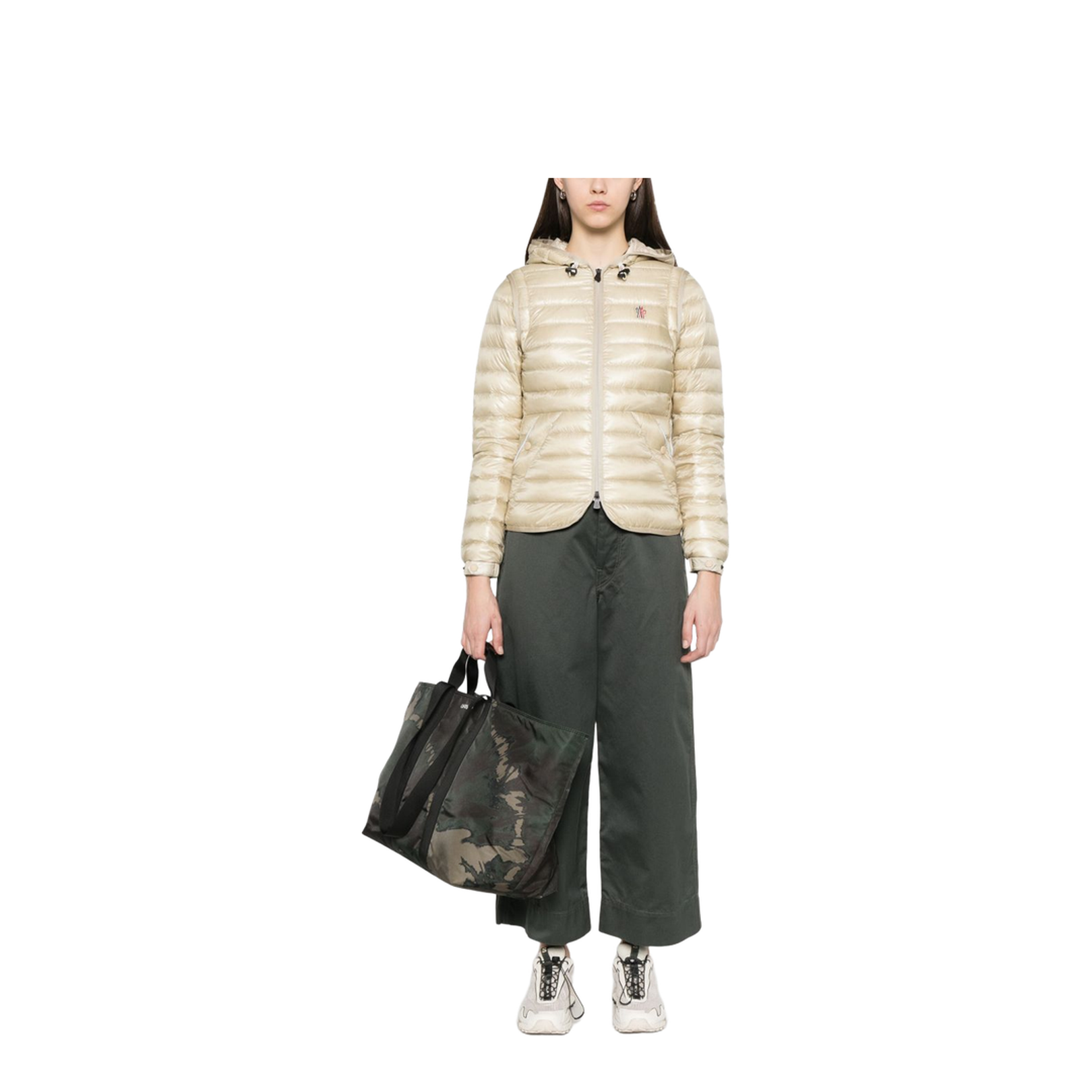 Sand Beige Karura 2-in-1 Hooded Short Down Jacket