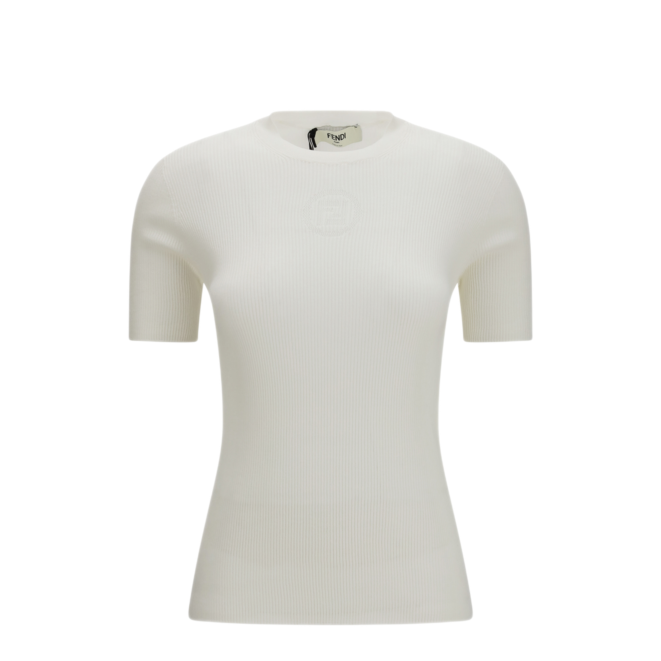 MAYFEYR - Fendi - Short-Sleeve Cotton Sweater - FZXF22AYBX