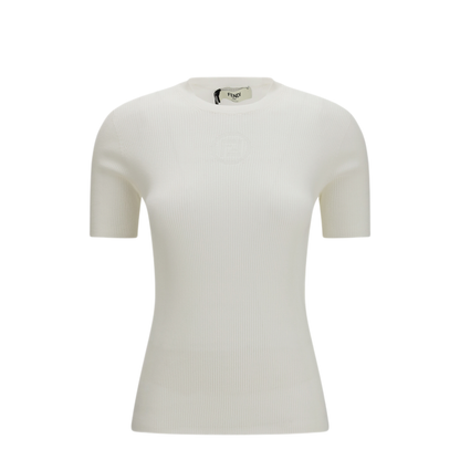 MAYFEYR - Fendi - Short-Sleeve Cotton Sweater - FZXF22AYBX