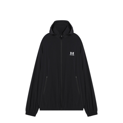 Black Front Zip Fastening High Neck Jacket