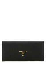 Logo Plaque Long Flap Wallet, Gold Hardware