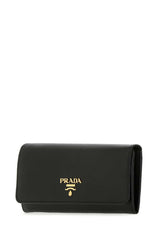 Logo Plaque Long Flap Wallet, Gold Hardware