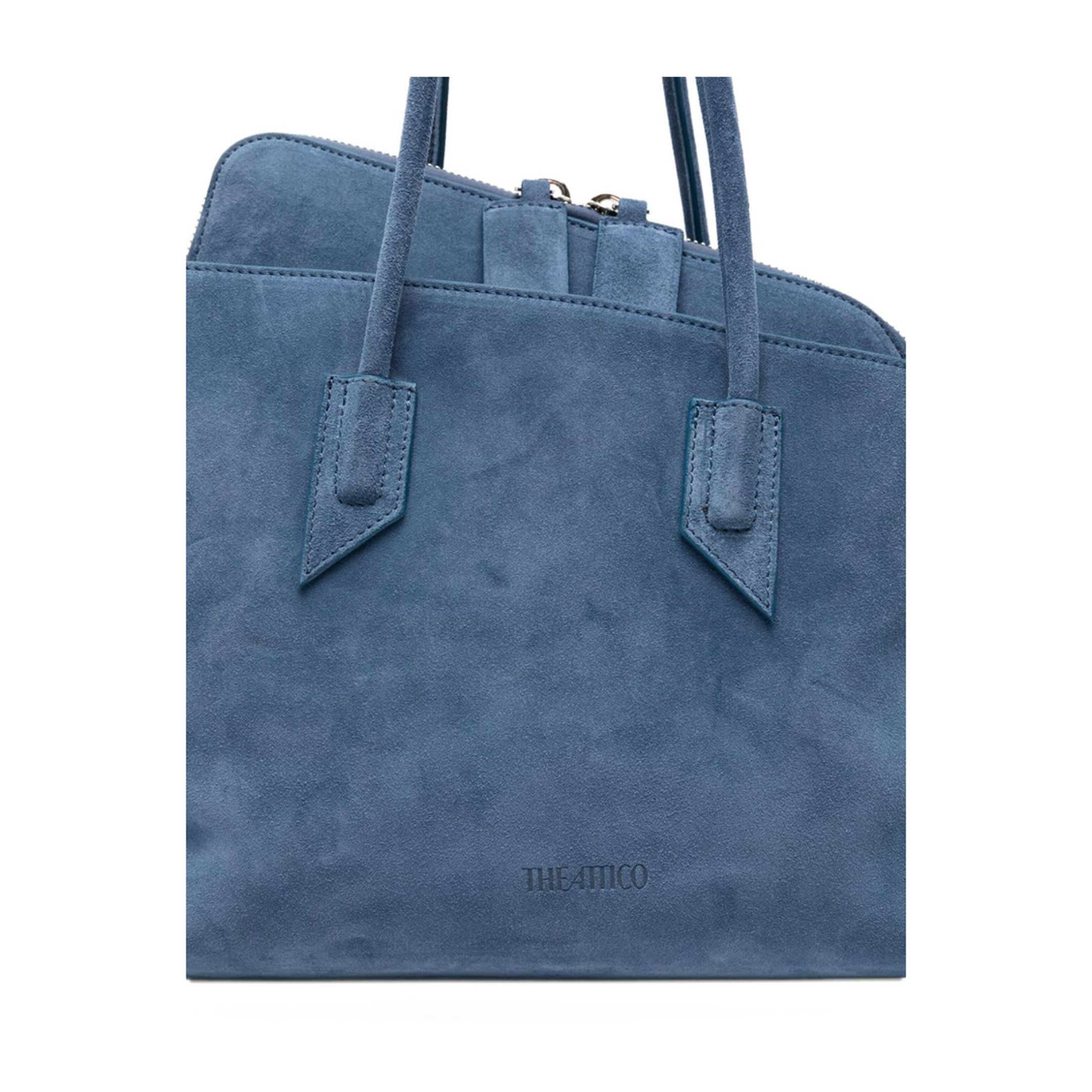 La Passeggiata Medium Suede Top Handle Bag - Sapphire Blue